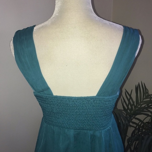 Love Fire Chiffon Teal Sleeveless Women’s Dress S Blue - Picture 7 of 8